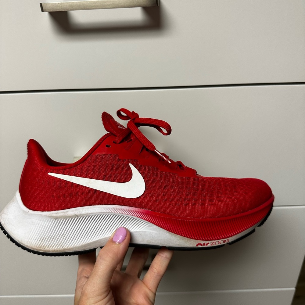 Red Nike Pegasus, size 7.5, worn handful of times
